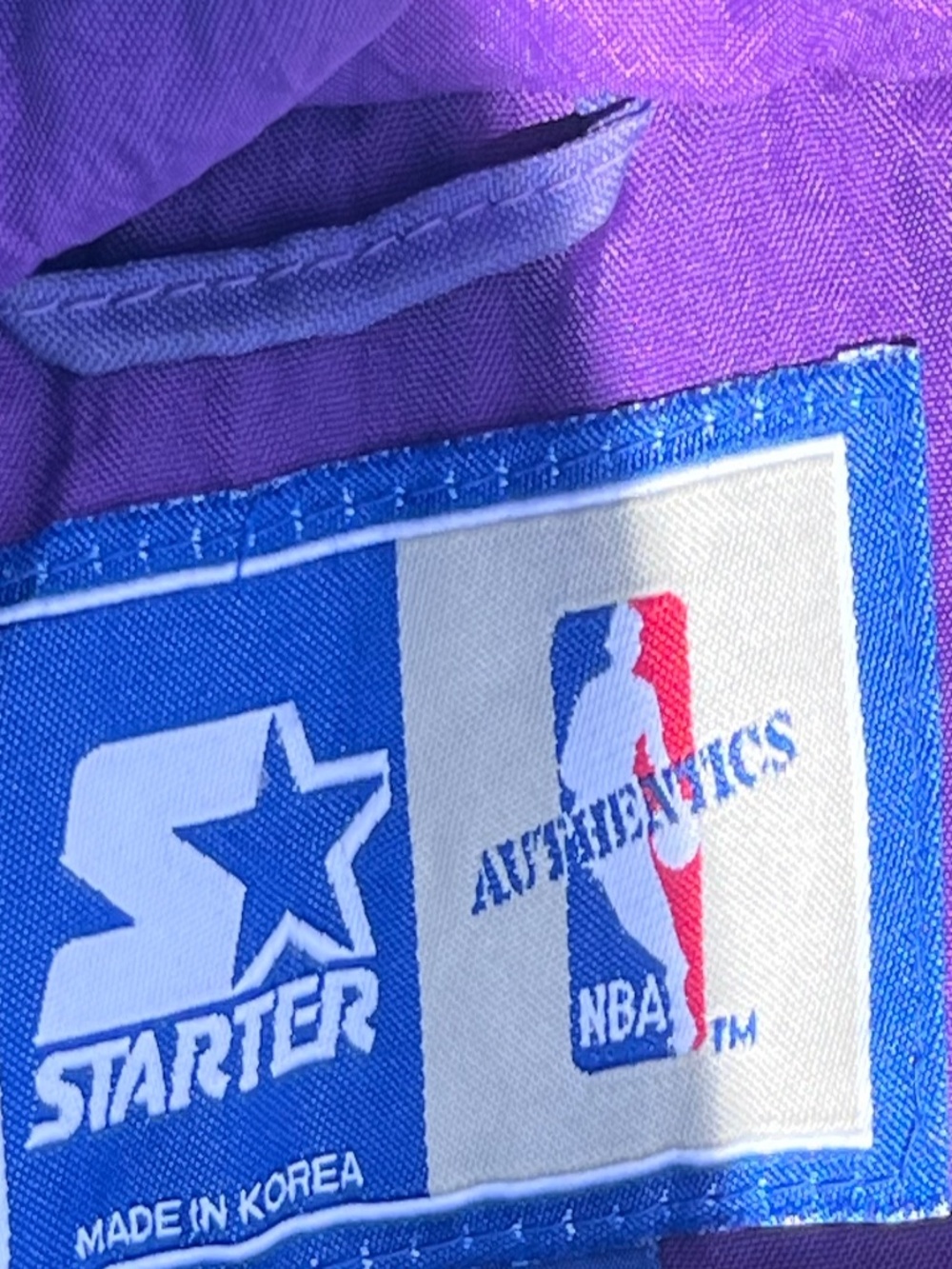 Vintage 1990s Charlotte Hornets Starter Jacket Large Teal NBA Authentics Jacket - Picture 7 of 9